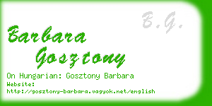 barbara gosztony business card